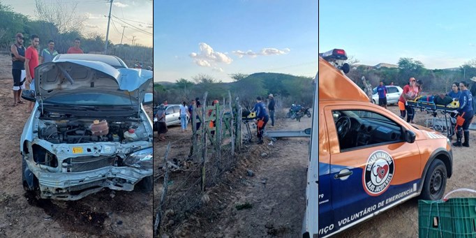 Riachão do Jacuípe — Motorista fica ferido ao colidir Celta em poste de rede elétrica