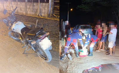 Motociclista fica ferido em acidente na zona rural de Conceição do Coité