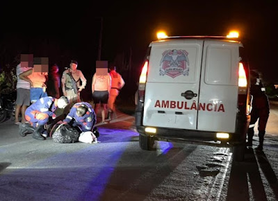 Mulher é socorrida após ser agredida pelo companheiro em Conceição do Coité