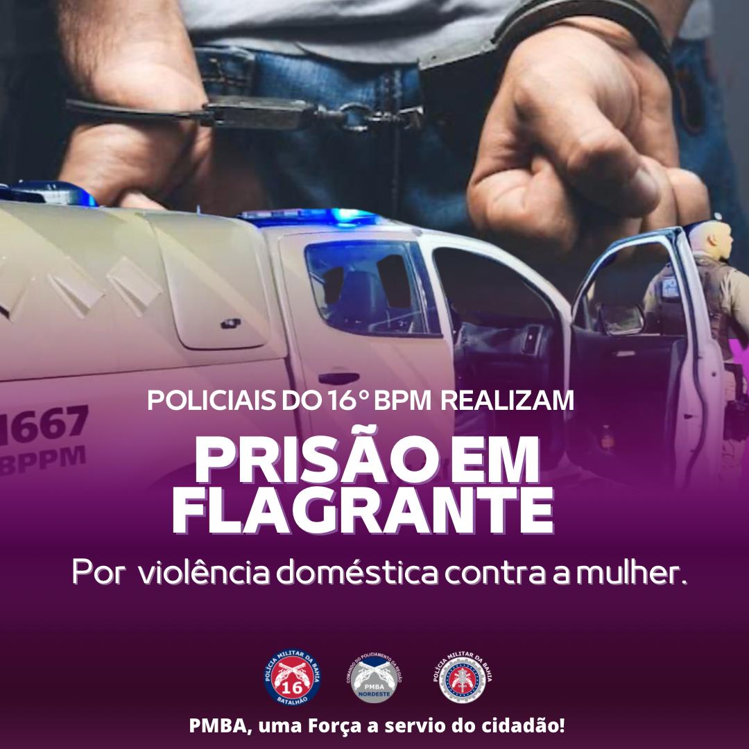 Homem é preso por violência doméstica após agredir mulher no bairro Fluminense em Conceição do Coité