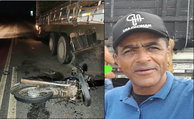 Motociclista morre ao colidir em fundo de caminhão parado na BA-120, trecho Coité a Riachão do Jacuípe