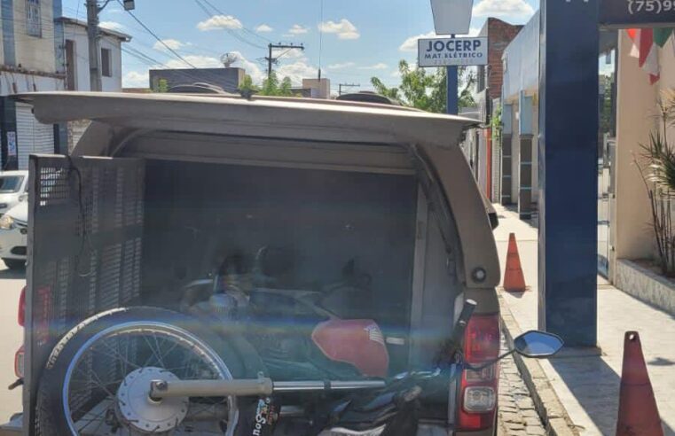 PM recupera motocicleta com restrição de roubo em Conceição do Coité