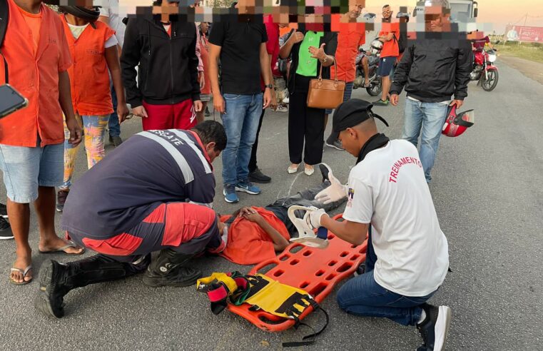 ACIDENTE DE MOTO: Motociclista fica ferido após colidir na traseira de outra motocicleta na BA-409, em Conceição do Coité