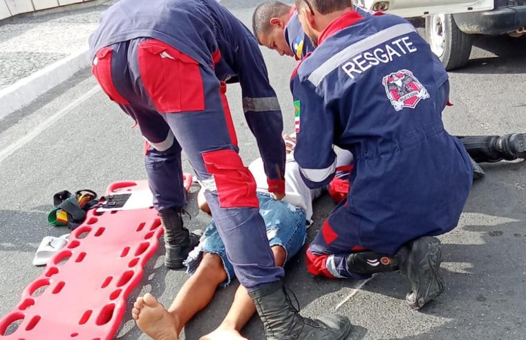 Batida traseira deixa motociclista ferido próximo à Fonte Luminosa em Conceição do Coité