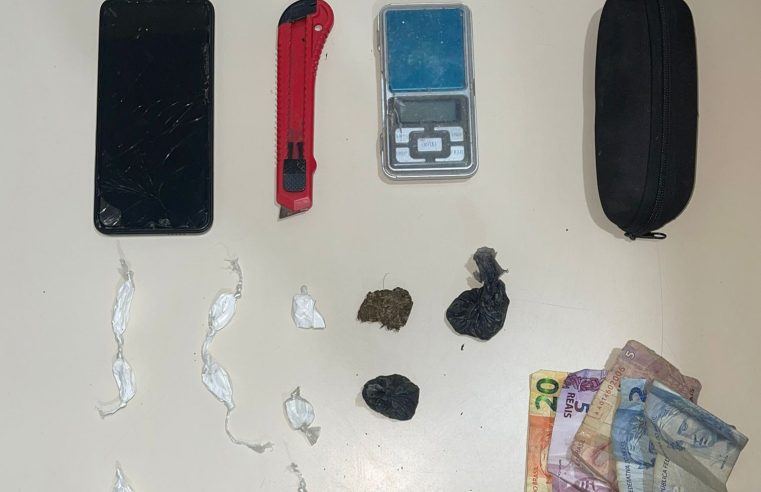 Coité – Homem é preso por tráfico de drogas em Salgadália; polícia apreende cocaína, maconha e outros materiais