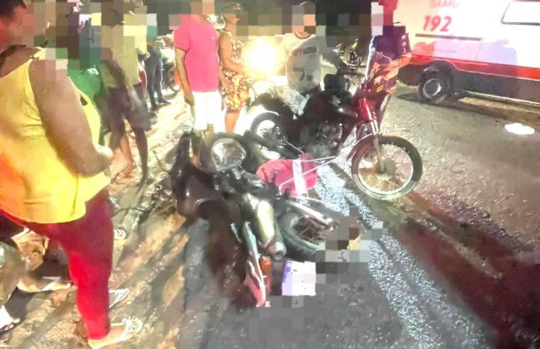Colisão entre motocicletas deixa três feridos na BA-409, próximo à fábrica Lia Line, em Conceição do Coité