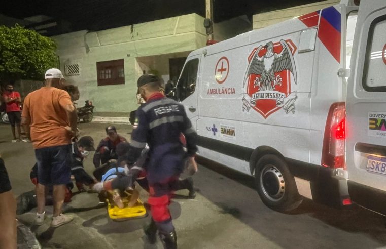 Mulher e filho de 5 anos são atropelados por moto e ficam feridos em Conceição do Coité; condutor fugiu do local