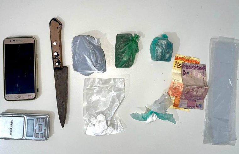 Homem é preso pela CETO em Conceição do Coité por porte de drogas: Cocaína e maconha são apreendidas após abordagem no Conjunto Habitacional Mário da Caixa