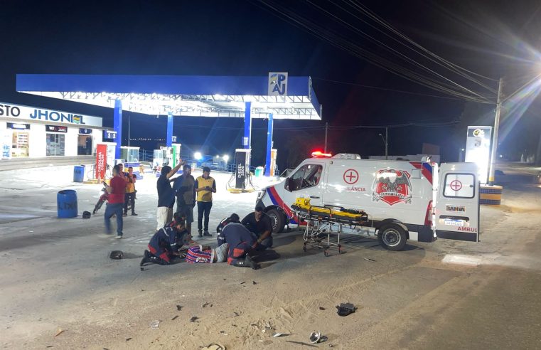 Motociclista fica ferido em colisão com carro na BA-120, em Conceição do Coité