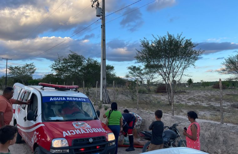 Mãe e filha ficam feridas após queda de moto na zona rural de Conceição do Coité