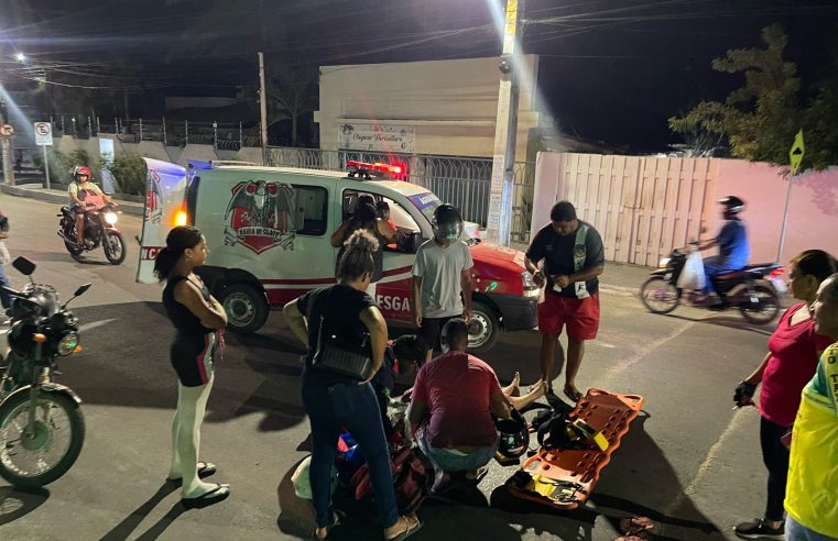 Passageira sofre possível crise convulsiva, cai da garupa de moto próximo a quebra-mola e fica ferida em Conceição do Coité