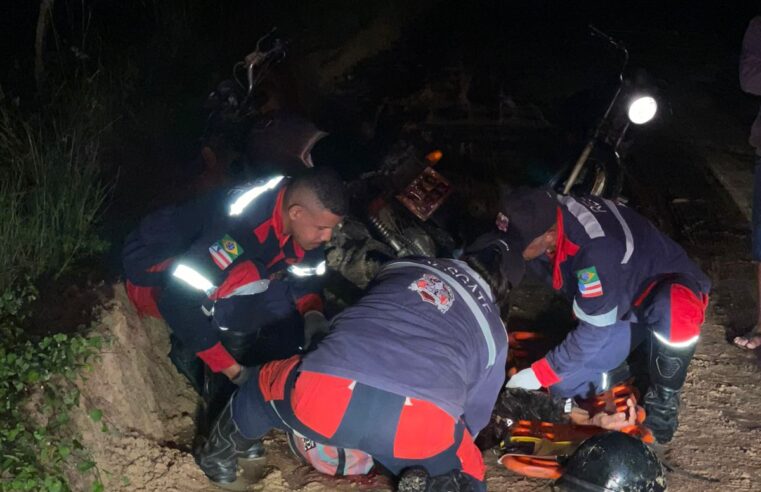 Buracos na estrada provocam acidente de moto e deixam homem com fraturas no rosto e perda de dentes na estrada entre Conceição do Coité e o distrito de Aroeira