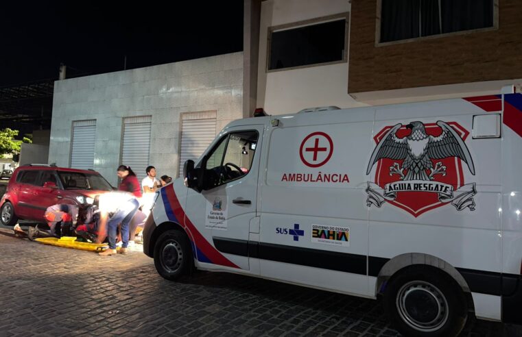 Batida entre carro e motocicleta deixa jovem ferido em Conceição do Coité; é o segundo registro no mesmo dia e quase no mesmo local