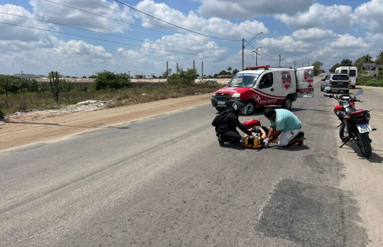 Quebra-molas na BA-120 provoca acidente e deixa mulher ferida após cair de moto, em Conceição do Coité