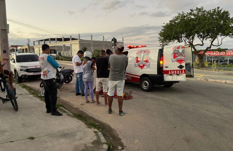 TARDE AGITADA: Motociclista fica ferido em colisão entre carro e moto em Conceição do Coité; Águia Resgate socorre adolescente com suspeita de fratura após partida de futebol em Salgadália