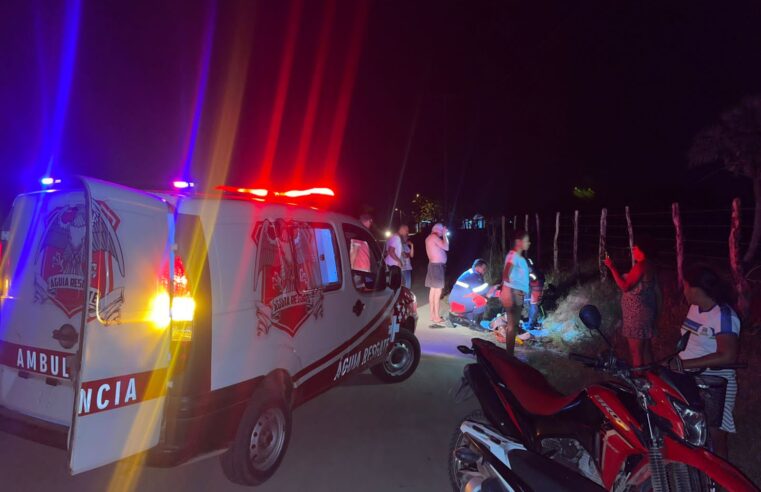 Idoso fica ferido após colisão entre moto e bicicleta na zona rural de Conceição do Coité; vítima teve fratura confirmada após exame de raio-X