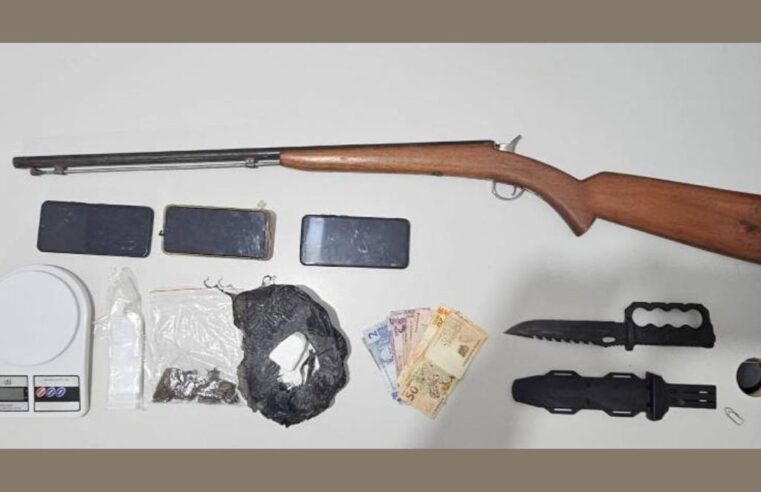 Ação da CETO termina com três homens presos por tráfico e porte ilegal de arma na Fazenda Olhos D’Água, em Conceição do Coité; suspeitos tentaram fugir durante abordagem policial