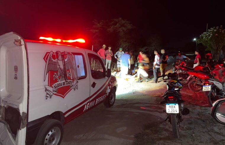 Homem fica ferido após acidente de moto em Conceição do Coité; Águia Resgate prestou o socorro