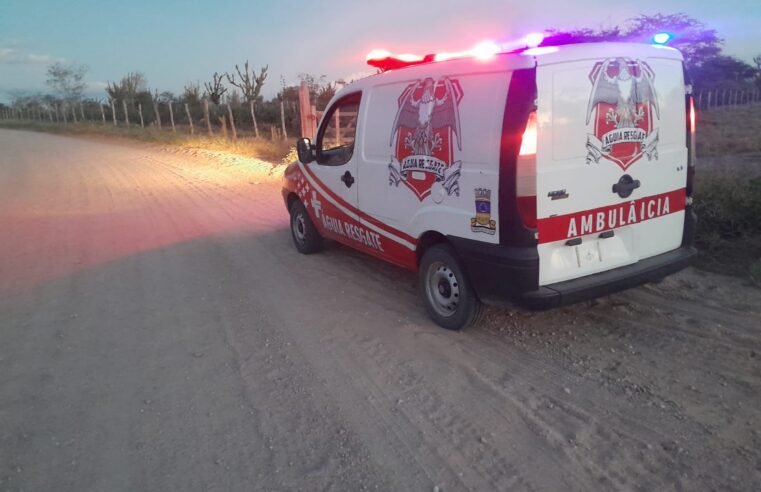 Homem fica ferido após cair de cavalo na zona rural de Conceição do Coité; vítima é socorrida pelo Águia Resgate