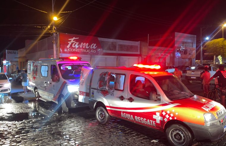 Acidente entre duas motocicletas deixa três feridos, entre eles uma criança de 11 anos, em cruzamento de Conceição do Coité
