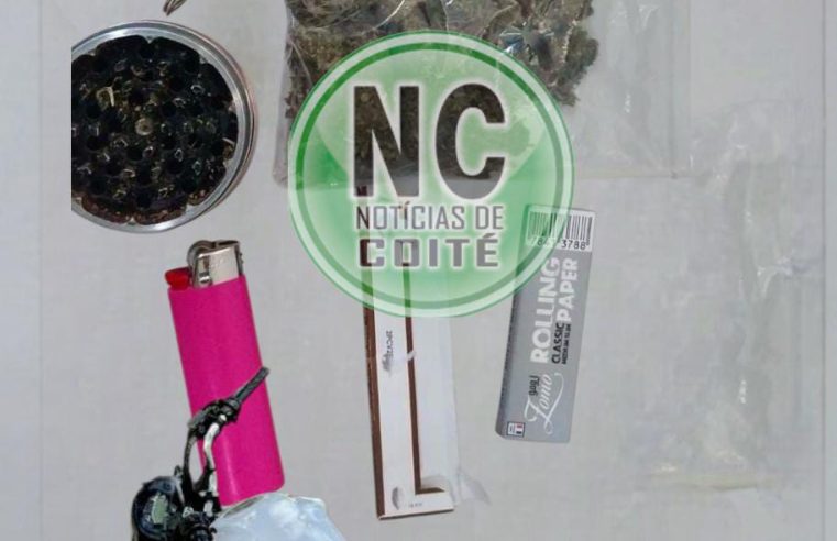 Abordagem da PM resulta na prisão de motociclista com droga no bairro dos Barreiros, em Conceição do Coité