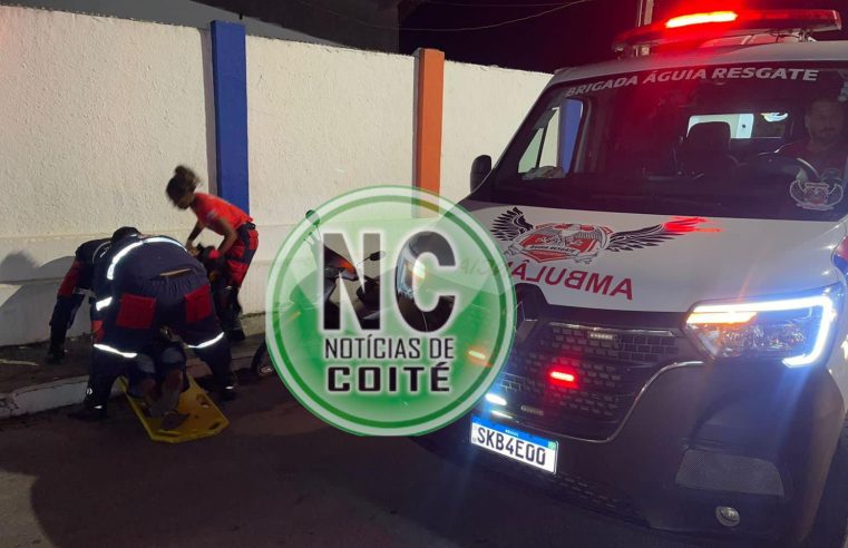 ACIDENTE GRAVE EM COITÉ: Motociclista bate em buraco, é arremessado e sofre suspeita de fraturas no rosto