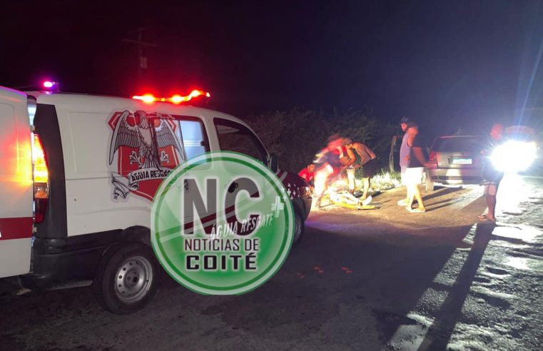GRAVE ACIDENTE NA BA-120: motociclista fica ferido após colidir com vaca entre Coité e Retirolândia; vítima foi socorrida com suspeita de fratura no rosto