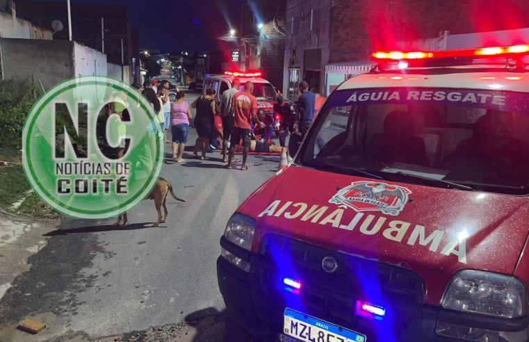 NOVO ACIDENTE: mulher fica ferida após acidente de moto na Avenida Senhora Santana, em Conceição do Coité