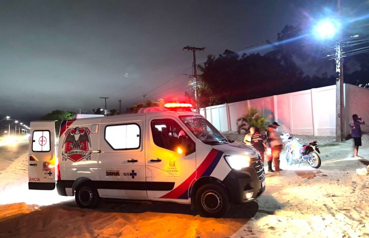 Batida entre carro e moto deixa idoso ferido na BA-120, entre Conceição do Coité e Retirolândia