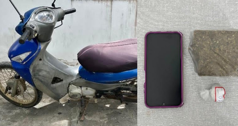 Suspeito tenta fugir de moto, mas é preso pela PM com drogas próximo ao Parque de Exposições em Conceição do Coité