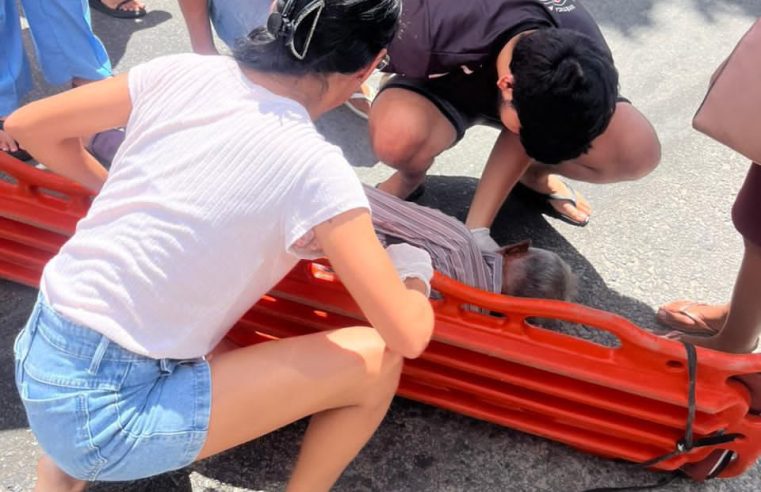 Idoso fica ferido após ser atropelado por motocicleta no centro de Conceição do Coité