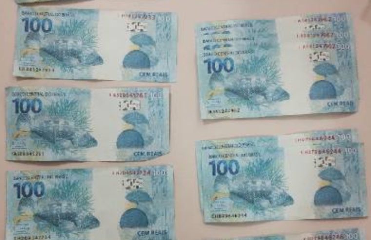 PM apreende R$ 1.400 em dinheiro falso e leva suspeito à delegacia em Conceição do Coité
