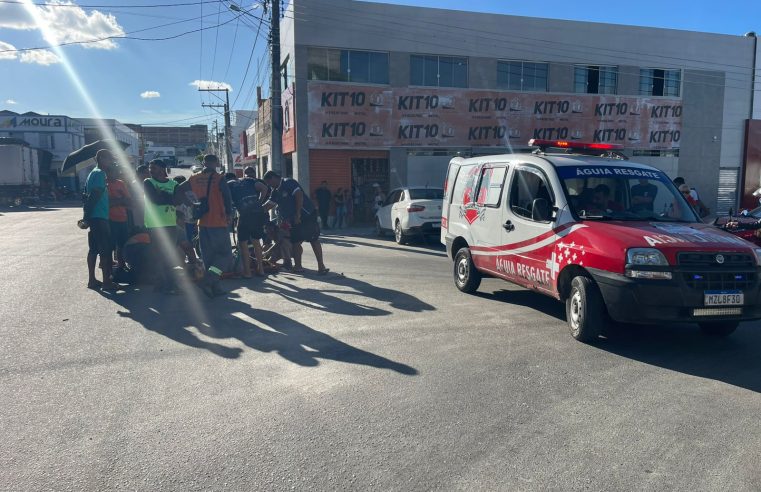 Acidente entre carro e motocicleta deixa jovem ferida na tarde desta terça (28) em Conceição do Coité
