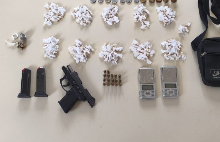 Dupla é presa com arma, munições e grande quantidade de drogas em Serrinha
