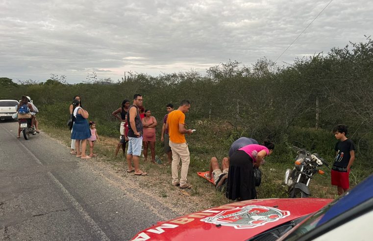 ACIDENTE NA BA-411: homem fica ferido após cair de moto em Conceição do Coité