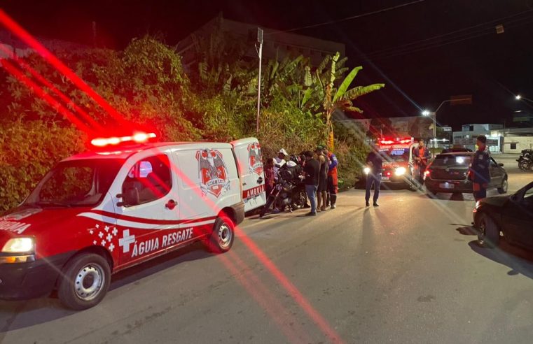 Colisão entre motociclista e cachorro deixa entregador de delivery ferido na Avenida Senhora Santana, em Conceição do Coité