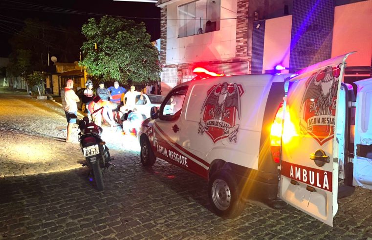 Menor sofre fratura exposta no pé após acidente de moto no bairro Fluminense, em Conceição do Coité