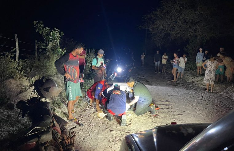 Homem fica ferido após sofrer acidente de moto em levada que dá acesso a Salgadália e Serra Vermelha, em Conceição do Coité
