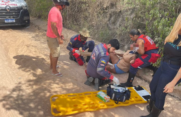 Novo acidente deixa mulher ferida após cair de moto na manhã deste sábado em Conceição do Coité