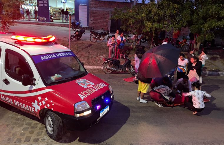 Mulher e adolescente ficam feridas após acidente de moto em Conceição do Coité; irmãs foram socorridas pelo Águia Resgate