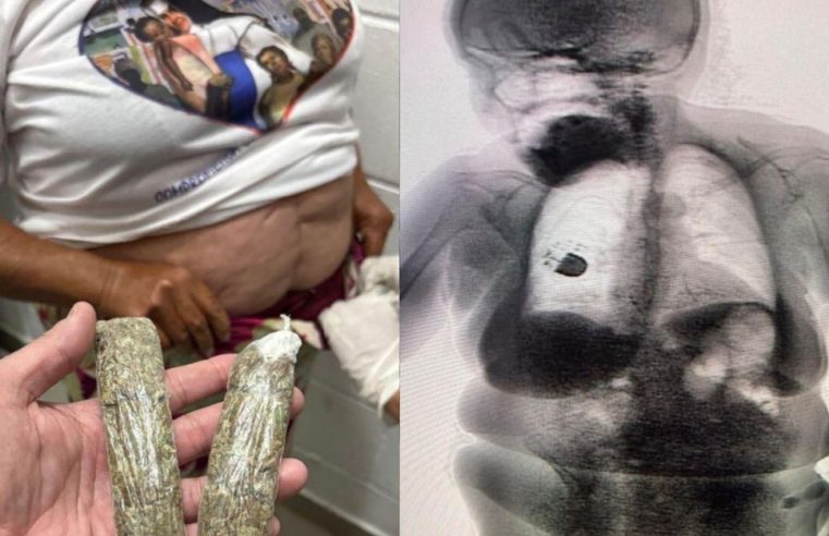 Idosa com camisa religiosa é presa ao tentar entrar com drogas escondidas no cós da roupa em presídio da Bahia