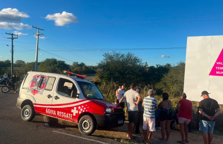 Homem é socorrido inconsciente após acidente de moto na BA-409, entre Conceição do Coité e Serrinha