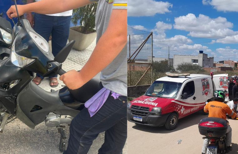 Em poucos minutos, dois acidentes entre carro e moto deixam mulheres feridas em Conceição do Coité