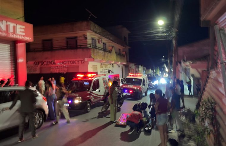 Noite de sexta-feira é marcada por acidentes envolvendo motos em Conceição do Coité; três vítimas são socorridas com suspeitas de fraturas