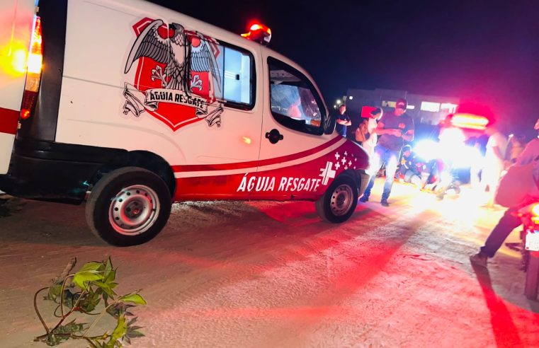 Mulher fica ferida após bater moto contra jegue em estrada da zona rural de Conceição do Coité