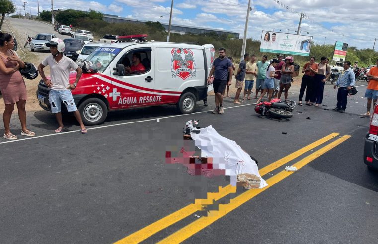 TRAGÉDIA NA BA-409! Colisão entre duas motos deixa dois mortos e mulher gravemente ferida em Conceição do Coité